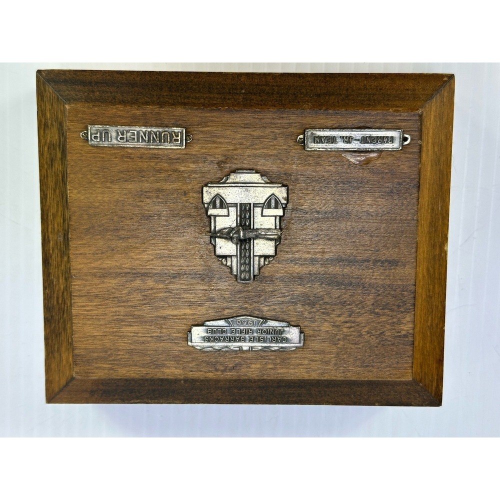 VTG 1966 Carlisle Barracks Junior Rifle Club Marksmanship Medal Box Runner Up